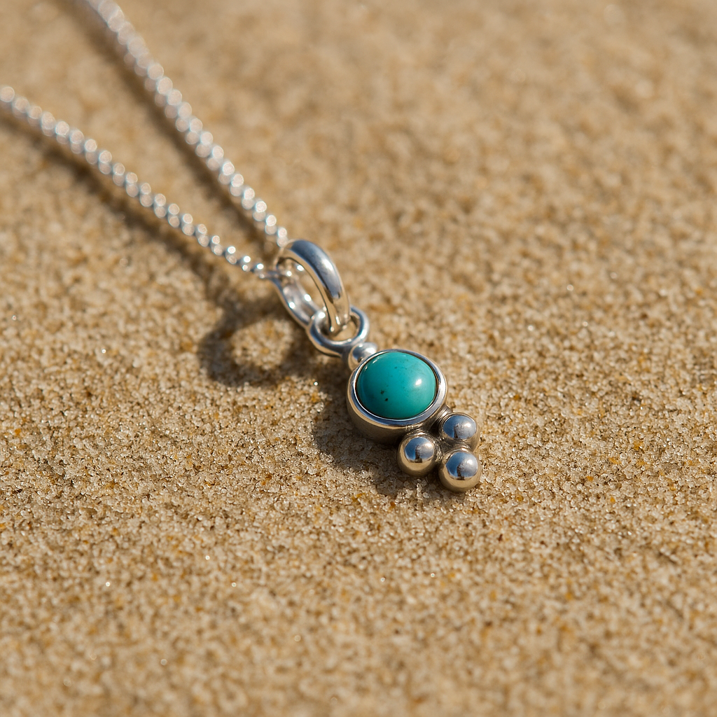 Collar Iris | Plata y turquesa