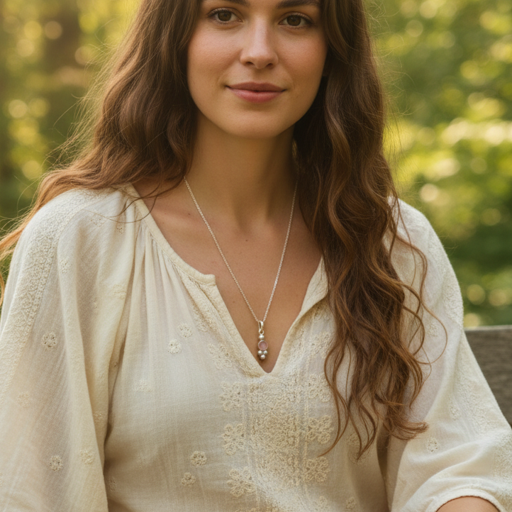 Collar Iris Cuarzo rosa