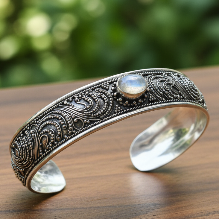 Pulsera Granada Piedra Luna