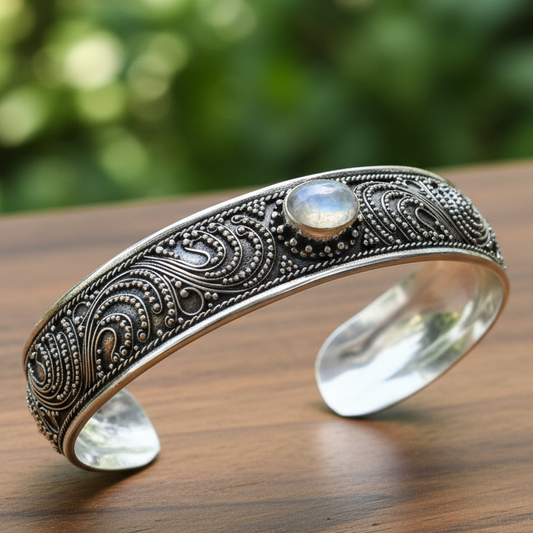 Pulsera Granada Piedra Luna