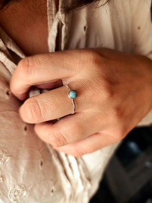 Anillo Maya Larimar