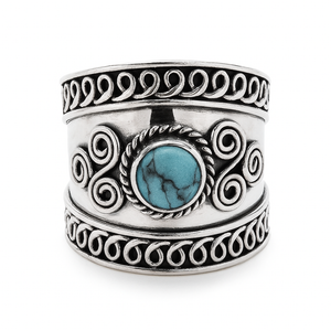 Anillo Sira en Plata de Ley 925 con Turquesa – Magia Mediterránea