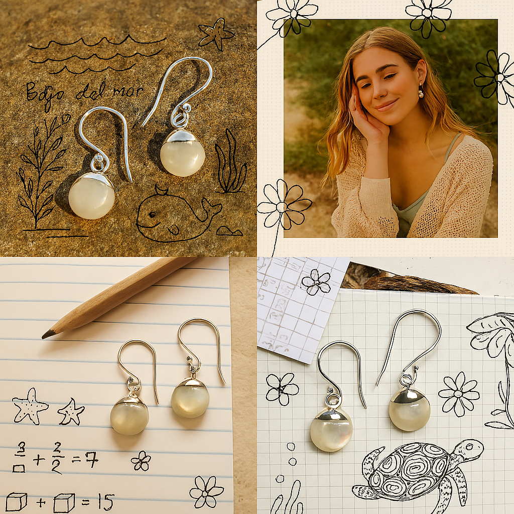 Pendientes Mar | Plata y nácar