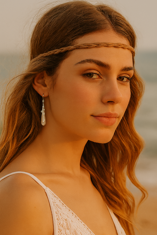 Pendientes Mariona en Plata de Ley 925 y Nácar – Toque Boho Chic