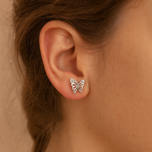 Pendientes Noa en Plata de Ley - Mariposa de 9 mm boho chic