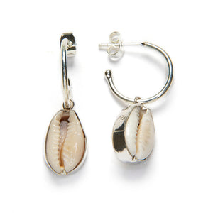 Pendientes Ondina Aros en Plata de Ley 925 con Concha – Estilo Costero