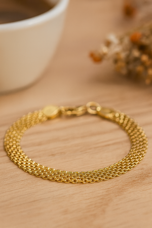 Pulsera Eurídice Oro – Inspiración en Plata de Ley 925 y baño de oro