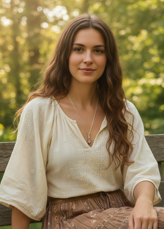 Collar Iris Cuarzo rosa