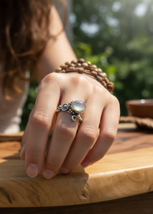 Anillo Dalila Prehnita