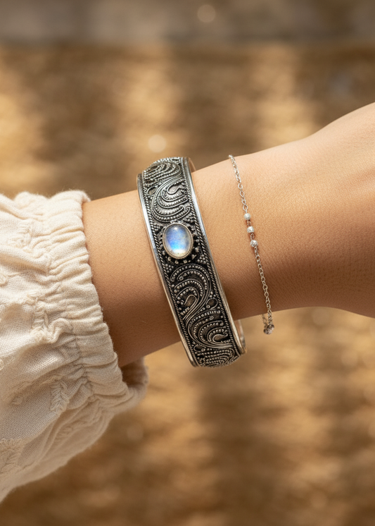 Pulsera Granada Piedra Luna