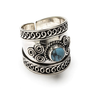 Anillo Sira en Plata de Ley 925 con Turquesa – Magia Mediterránea